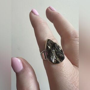 Druzy ring in sterling silver size 10 NWT